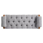 Banc de lit rembourré classique, ottoman capitonné, banc à chaussures de style Mid-Century pour entrée, tabouret de coiffeuse rembourré avec accoudoirs roulés - ModernLuxe