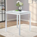 MAYEERTY Wooden Square Counter Height Dining Table, White Kitchen Table for Small Space for 4