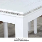 MAYEERTY Table de salle à manger carrée en bois, hauteur comptoir, table de cuisine blanche pour 4 personnes, pour petits espaces