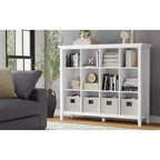 Meuble de rangement Stratford en bois massif de 48 po x 57 po, transitoire, 12 casiers, blanc