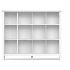 Meuble de rangement Stratford en bois massif de 48 po x 57 po, transitoire, 12 casiers, blanc