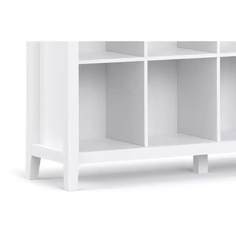 Meuble de rangement Stratford en bois massif de 48 po x 57 po, transitoire, 12 casiers, blanc