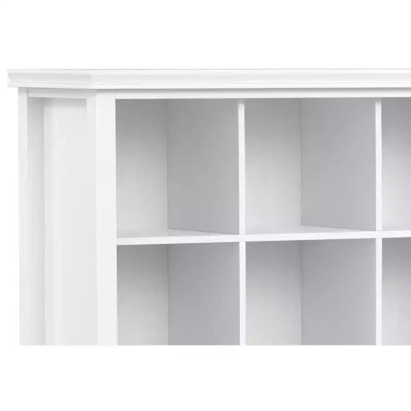 Meuble de rangement Stratford en bois massif de 48 po x 57 po, transitoire, 12 casiers, blanc