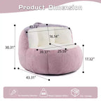 Grands poufs, canapé en fausse fourrure multicolore rempli d'éponge déchiquetée, grand canapé-méridienne pour salon, aucun assemblage requis