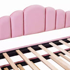 Canapé-lit rembourré double avec lit gigogne et station de recharge USB, lit de repos en velours pour chambre à coucher, rose