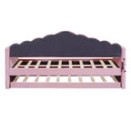 Canapé-lit rembourré double avec lit gigogne et station de recharge USB, lit de repos en velours pour chambre à coucher, rose