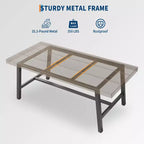 Table de salle à manger industrielle Acekool, table de cuisine rectangulaire pour 4-6 personnes, design rustique en bois et métal