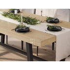 Table de salle à manger industrielle Acekool, table de cuisine rectangulaire pour 4-6 personnes, design rustique en bois et métal