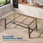Table de salle à manger industrielle Acekool, table de cuisine rectangulaire pour 4-6 personnes, design rustique en bois et métal