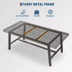 Table de salle à manger industrielle Acekool, table de cuisine rectangulaire pour 4-6 personnes, design rustique en bois et métal