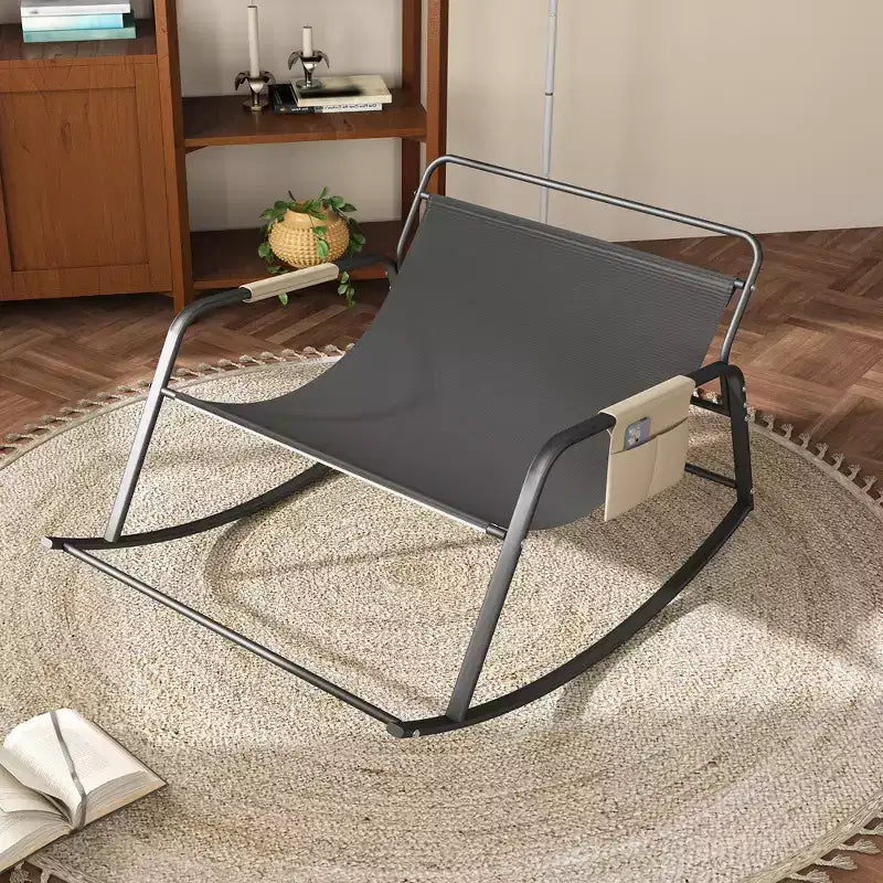 Rocking Chair avec Rangement, Coussins et AccoudoirsFauteuil Ergonomique Toutes Saisons, Confort Respirant pour Chambre, Salon, Patio, Jardin