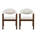 Christopher Knight Home Chaises de salle à manger Olena modernes en bois d'hévéa rembourrées avec dossier incurvé (Lot de 2)