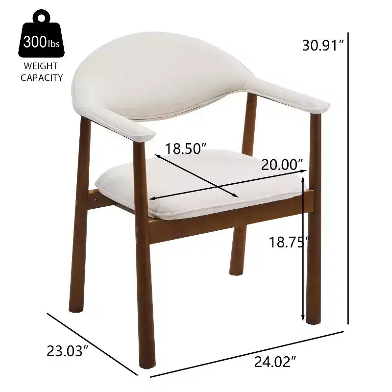 Christopher Knight Home Chaises de salle à manger Olena modernes en bois d'hévéa rembourrées avec dossier incurvé (Lot de 2)
