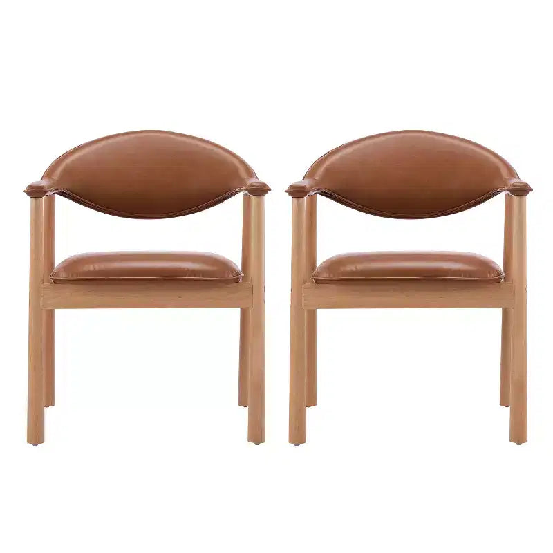 Christopher Knight Home Chaises de salle à manger Olena modernes en bois d'hévéa rembourrées avec dossier incurvé (Lot de 2)