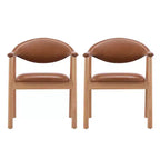 Christopher Knight Home Chaises de salle à manger Olena modernes en bois d'hévéa rembourrées avec dossier incurvé (Lot de 2)