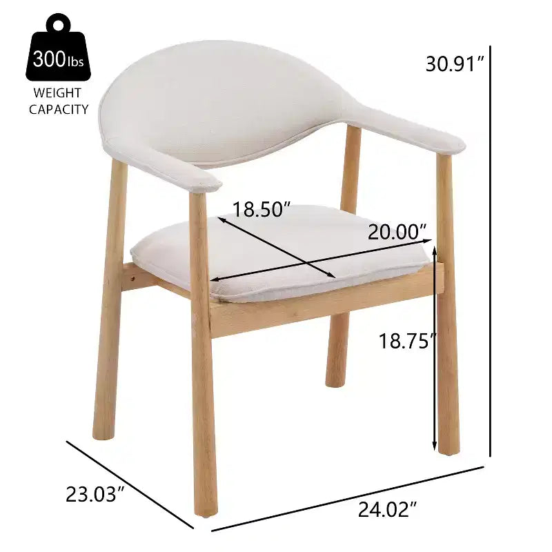 Christopher Knight Home Chaises de salle à manger Olena modernes en bois d'hévéa rembourrées avec dossier incurvé (Lot de 2)