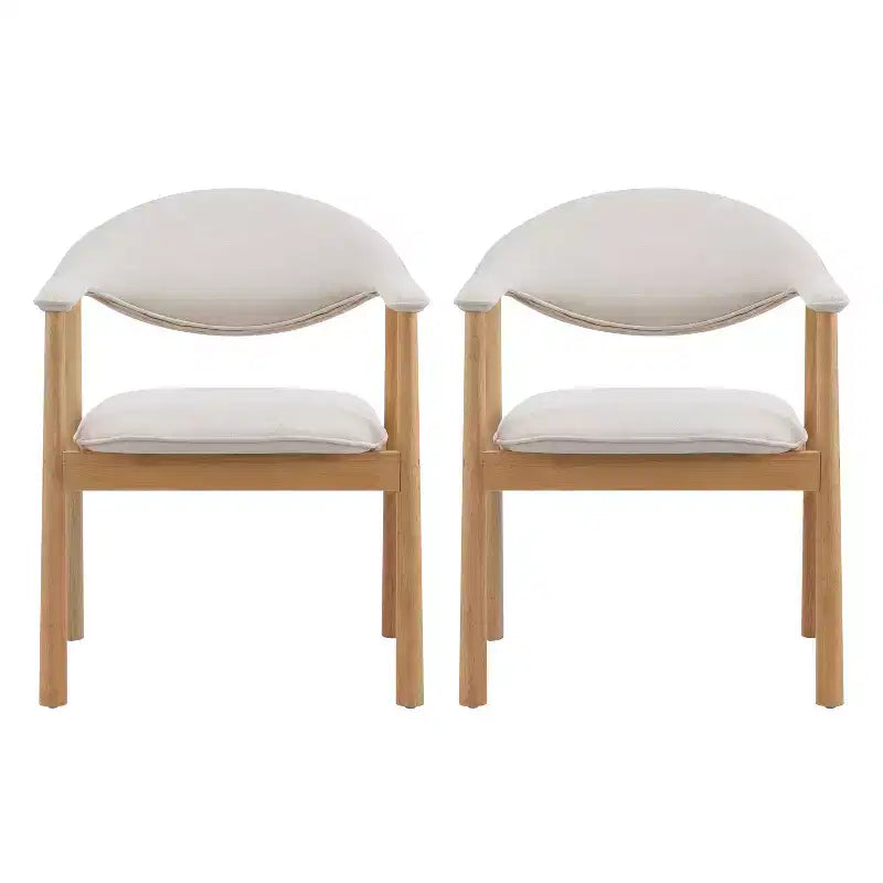 Christopher Knight Home Chaises de salle à manger Olena modernes en bois d'hévéa rembourrées avec dossier incurvé (Lot de 2)