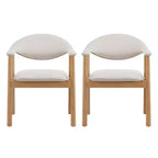 Christopher Knight Home Chaises de salle à manger Olena modernes en bois d'hévéa rembourrées avec dossier incurvé (Lot de 2)
