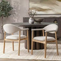 Christopher Knight Home Olena Modern Rubberwood Upholstered Dining Chairs with Curved Backrest (Set of 2)