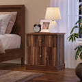 Fluted Nightstand with Drawers, Mid Century Modern Bedside Table for Living Room, Nightstand with Storage