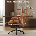 Fauteuil de bureau de direction inclinable et ergonomique HOMLUX avec support lombaire et cervical confortable