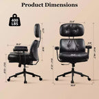 Fauteuil de bureau de direction inclinable et ergonomique HOMLUX avec support lombaire et cervical confortable