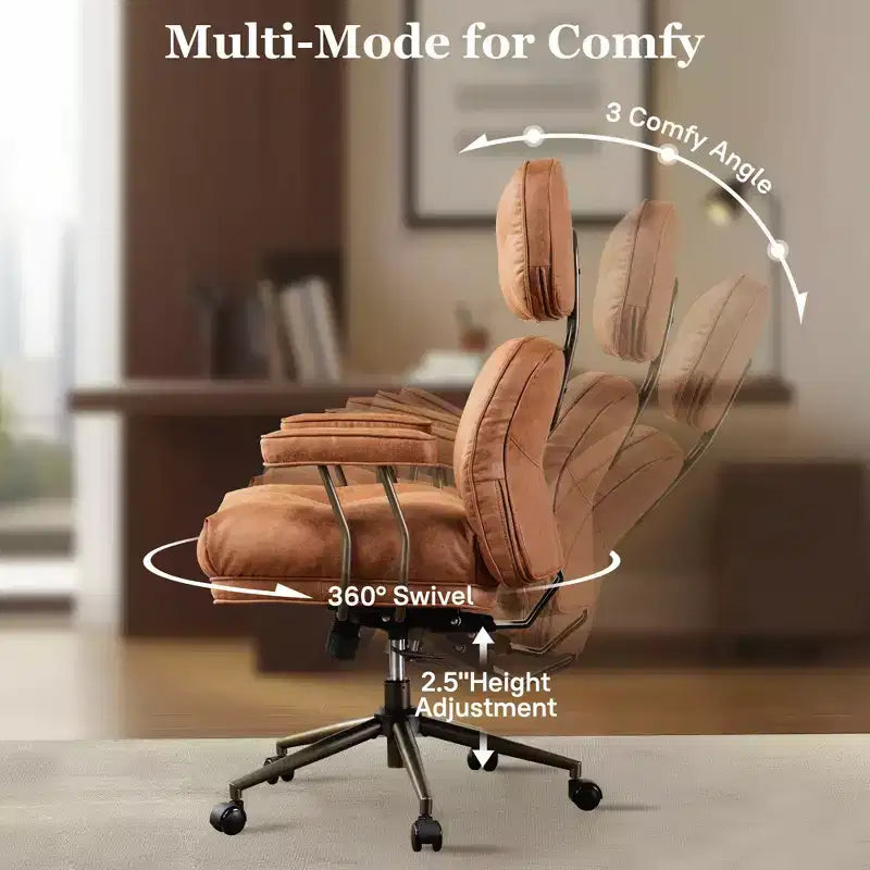 Fauteuil de bureau de direction inclinable et ergonomique HOMLUX avec support lombaire et cervical confortable