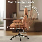 Fauteuil de bureau de direction inclinable et ergonomique HOMLUX avec support lombaire et cervical confortable