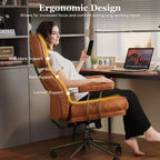 Fauteuil de bureau de direction inclinable et ergonomique HOMLUX avec support lombaire et cervical confortable