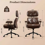 Fauteuil de bureau de direction inclinable et ergonomique HOMLUX avec support lombaire et cervical confortable