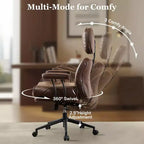 Fauteuil de bureau de direction inclinable et ergonomique HOMLUX avec support lombaire et cervical confortable