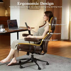 Fauteuil de bureau de direction inclinable et ergonomique HOMLUX avec support lombaire et cervical confortable