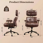 Fauteuil de bureau de direction inclinable et ergonomique HOMLUX avec support lombaire et cervical confortable