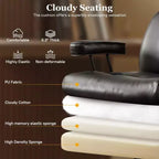 Fauteuil de bureau de direction inclinable et ergonomique HOMLUX avec support lombaire et cervical confortable