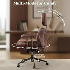 Fauteuil de bureau de direction inclinable et ergonomique HOMLUX avec support lombaire et cervical confortable