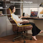 Fauteuil de bureau de direction inclinable et ergonomique HOMLUX avec support lombaire et cervical confortable