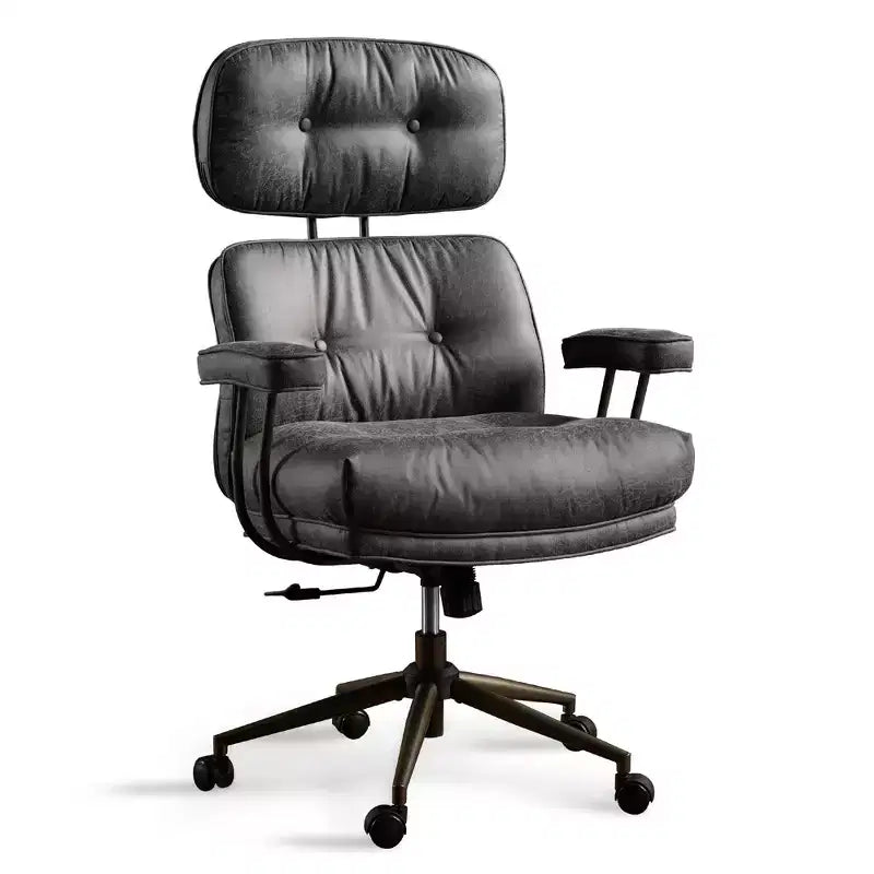 Fauteuil de bureau de direction inclinable et ergonomique HOMLUX avec support lombaire et cervical confortable