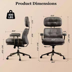 Fauteuil de bureau de direction inclinable et ergonomique HOMLUX avec support lombaire et cervical confortable