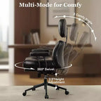 Fauteuil de bureau de direction inclinable et ergonomique HOMLUX avec support lombaire et cervical confortable