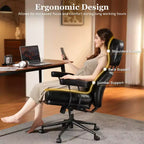 Fauteuil de bureau de direction inclinable et ergonomique HOMLUX avec support lombaire et cervical confortable