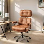 Fauteuil de bureau de direction inclinable et ergonomique HOMLUX avec support lombaire et cervical confortable
