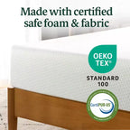 Matelas en mousse à mémoire de forme Zinus 15 cm Queen Size au thé vert, sans fibre de verre, fermeté moyenne, soulagement de la pression zoné, mousses et tissu certifiés sûrs