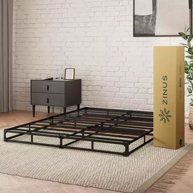 Zinus Sommier Tapissier Intelligent WonderBox(TM) 5 Pouces, Montage Rapide, Cadre Métallique Durable, Gris
