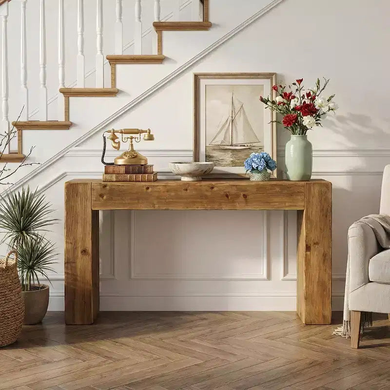 MAYEERTY Table console en bois de 63 pouces, table de canapé d'entrée de ferme