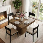 MAYEERTY 31.5 Square Farmhouse Dining Table, Small Kitchen Dinner Table