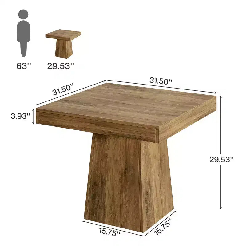 MAYEERTY Table à manger carrée de 31,5 pouces de style ferme, petite table de cuisine