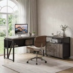 MAYEERTY 55 Bureau informatique, Table de bureau avec étagère de rangement inférieure