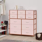 Commode de chambre à 12 tiroirs, commode de couloir, d'entrée, unité de rangement avec tissu, cadre métallique robuste