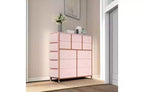 Commode de chambre à 12 tiroirs, commode de couloir, d'entrée, unité de rangement avec tissu, cadre métallique robuste