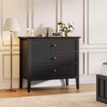 Fluted 3 Drawer Dresser, with Vertical Texture Wood Dresser for Bedroom, Living Room, Entryway,Nightstand with Storage Drawers